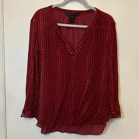 Marc By Marc Jacobs Deep Red Blouse - Picture 1 of 8